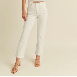 NWT Just Black Denim straight white jeans in wide leg style